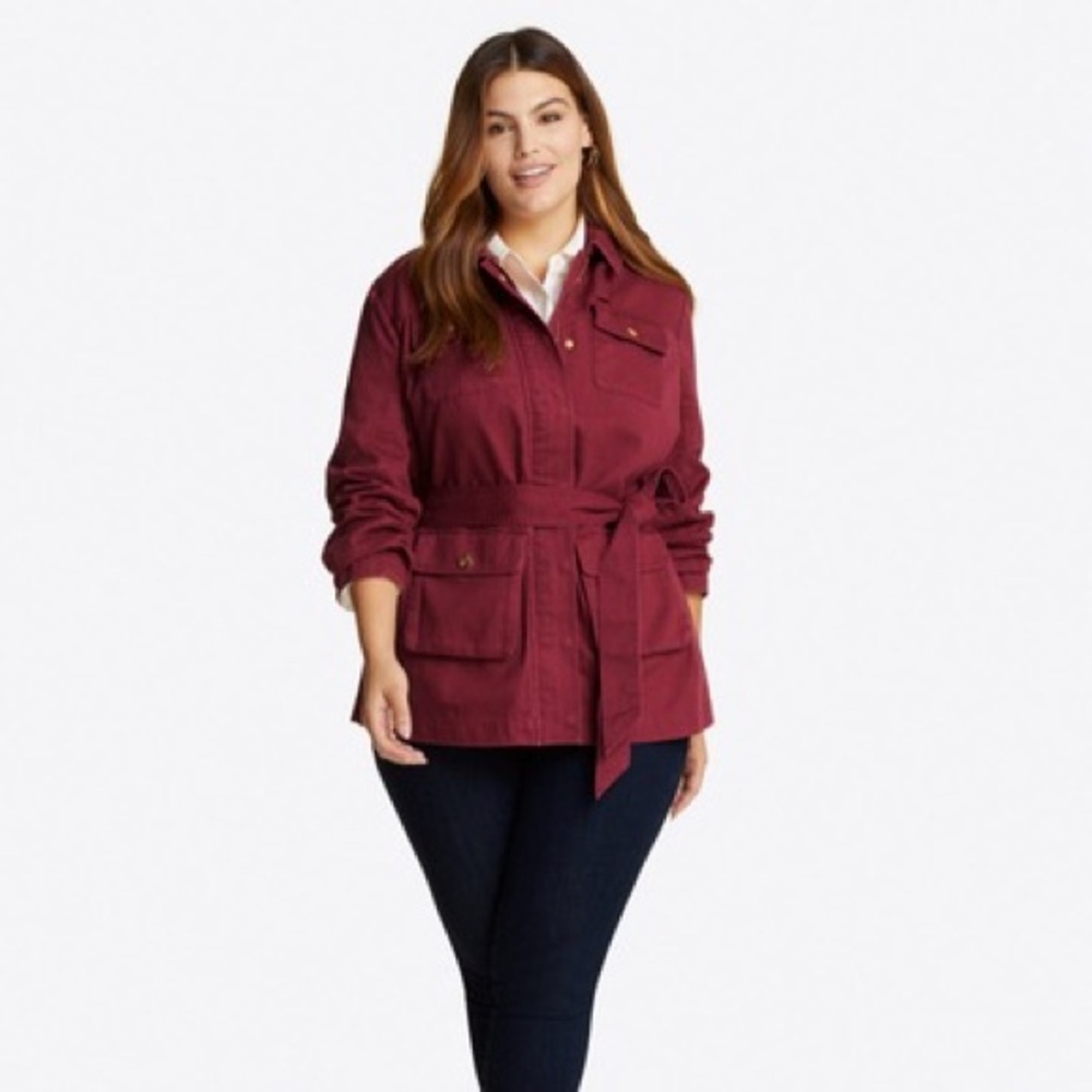 Draper James Maroon Utility Jacket